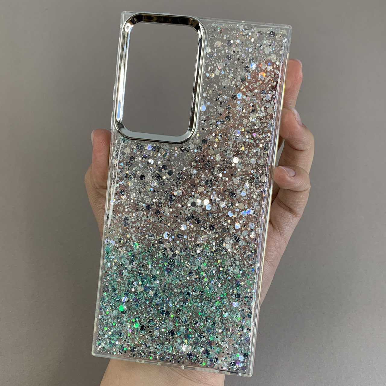 Чохол для Samsung Galaxy Note 20 Ultra прозорий чохол з бірюзовими блискітками на самсунг нот 20 ультра q08u