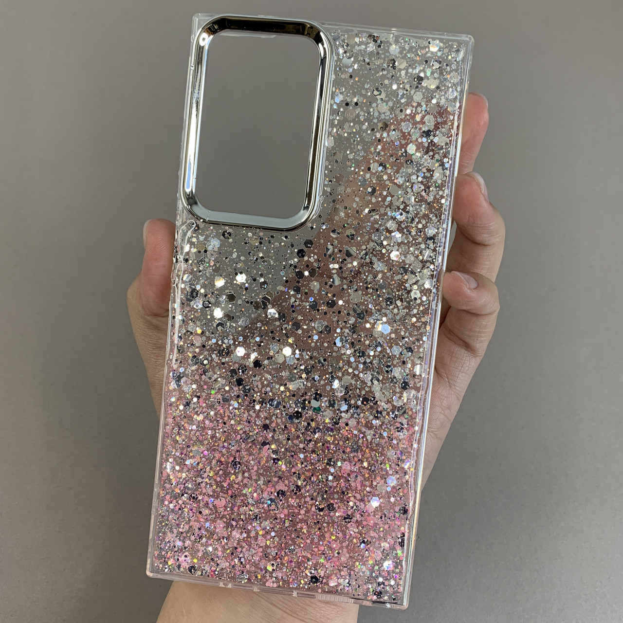 Чохол для Samsung Galaxy Note 20 Plus прозорий чохол з рожевими блискітками на самсунг нот 20 плюс q08u