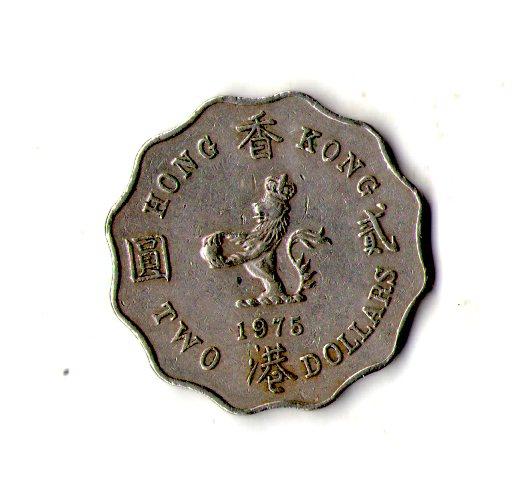 Гонконг › Королева Єлизавета II 2 долари 1975 рік №1863