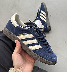 Чоловічі кросівки кеди Adidas handball spezial осінь-весна замш сині. Фото в живу. топ