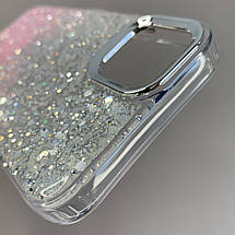 Чохол для iPhone 11 прозорий чохол з рожевими блискітками на телефон айфон 11 q08u, фото 5