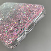 Чохол для iPhone 11 прозорий чохол з рожевими блискітками на телефон айфон 11 q08u, фото 4