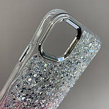 Чохол для iPhone 11 прозорий чохол з рожевими блискітками на телефон айфон 11 q08u, фото 3