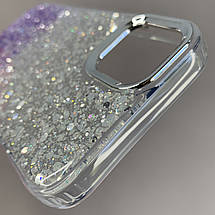 Чохол для iPhone 11 прозорий чохол із бузковими блискітками на телефон айфон 11 q08u, фото 5