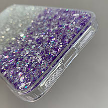 Чохол для iPhone 11 прозорий чохол із бузковими блискітками на телефон айфон 11 q08u, фото 4