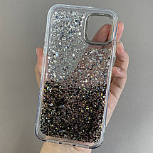 Чохол для iPhone 11 прозорий чохол із чорними блискітками на телефон айфон 11 q08u, фото 2