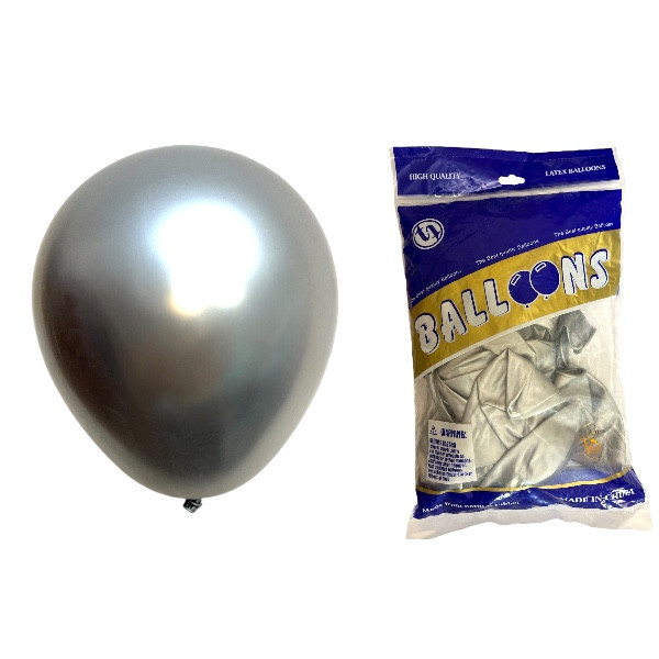 Повітряні кулі хром срібло 18" TT (TONGTAI), 25 штук