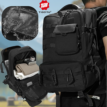 Армійський тактичний рюкзак чорний військовий похідний з кишенями водонепроникний Tigernu Tactic 28 літрів