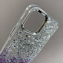Чохол для iPhone 12 Pro прозорий чохол із бузковими блискітками на телефон айфон 12 про q08u, фото 3