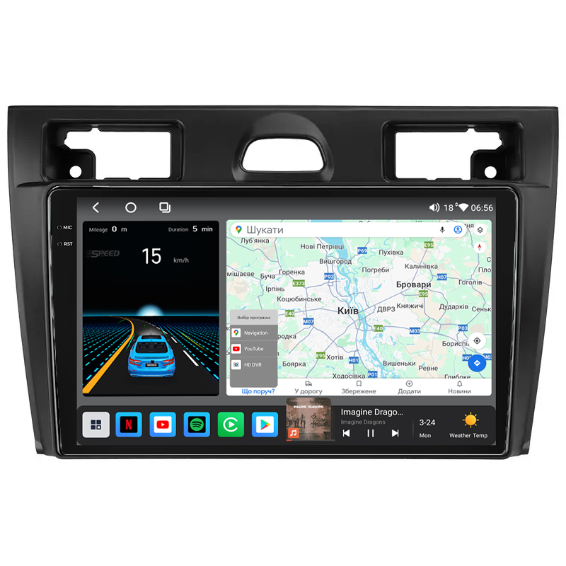 Штатна магнітола Mekede M6 Plus Ford Fiesta Mk VI 5 Mk5 (2002-2008) CarPlay QleD