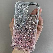 Чохол для iPhone 13 прозорий чохол з рожевими блискітками на телефон айфон 13 q08u, фото 2