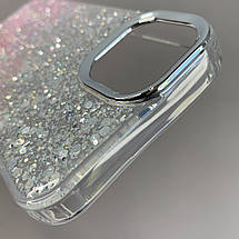 Чохол для iPhone 13 прозорий чохол з рожевими блискітками на телефон айфон 13 q08u, фото 5