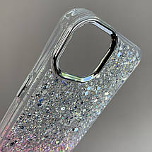 Чохол для iPhone 13 прозорий чохол з рожевими блискітками на телефон айфон 13 q08u, фото 3