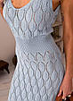 Ажурна літня сукня довга блакитна ART KNIT, фото 5