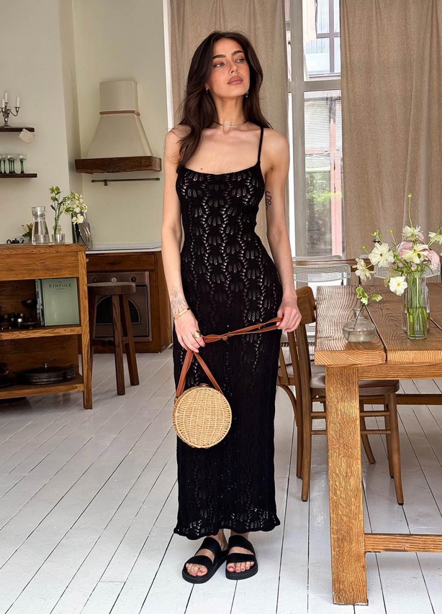 Пляжна сукня Мереживо чорна ART KNIT