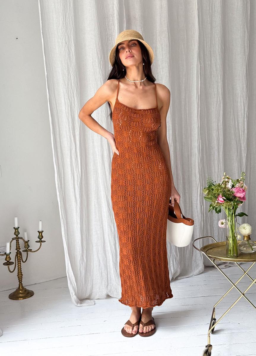 Пляжна сукня Мереживо бурштинова ART KNIT