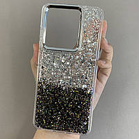 Чохол для Tecno Spark Go 2024 (BG6) прозорий чохол з чорними блискітками на техно спарк го 2024 q08u