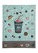 Рушник вафельний Кава бірюза ТМ ПРОВАНС