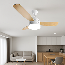 Світильник з вентилятором LUMINARIA 48W до 30 кв.м колір Білий FAN WOOD 48W+18W R