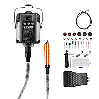 Шліфувальна машина з гнучким валом VEVOR Ротаційний інструмент 1000 Вт 30000 об/хв Ножна педаль 31 штука