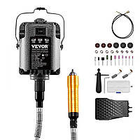 Шліфувальна машина з гнучким валом VEVOR Ротаційний інструмент 1200 Вт 30000 об/хв Ножна педаль 31 штука