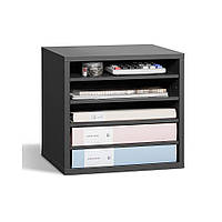 Органайзер для літератури VEVOR Лоток для листів, 5 відділень, регульовані полиці, сіре дерево 321696