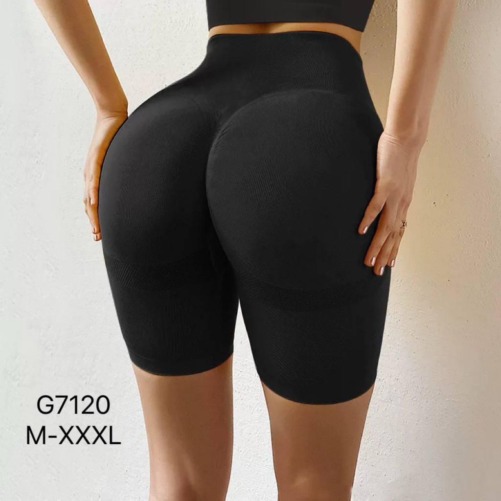 Велосипедки жіночі рубчик PUSH UP Kenalin розмір (40-44) чорні