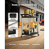 VEVOR Багатоцільовий візок 136 кг 2-ярусний сервісний візок візок для інструментів 800x410x945 мм 322538, фото 4