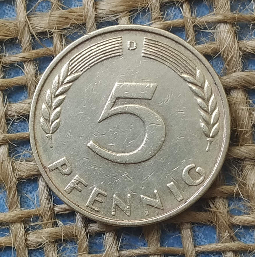5 пфенiгiв 1967 року. (D) Нiмеччина - ФРН