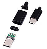 Роз'єм USB Type-C розбірний ремонтний чорний білий, фото 2