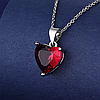 Комплект срібних прикрас Red Heart 925 проба з червоним сердечком, фото 6