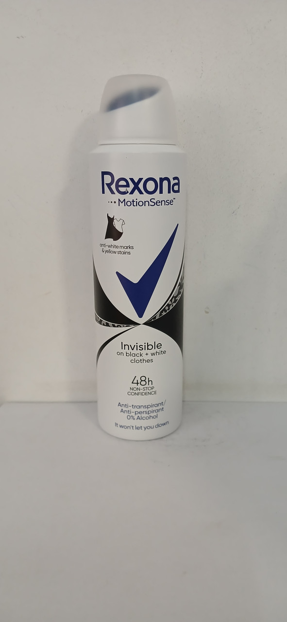 Жіночій дезодорант спрей Rexona Invisible on black + white 150 мл.