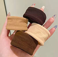 Набір безшовних гумок для волосся 4 шт, широкі гумки у базових тонах "Basic Mood"