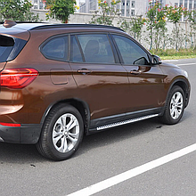 Бічні пороги площадки на BMW X1 F48 2015-2022 Підніжки БМВ Х1 Ф48 OEM Оригінальний дизайн