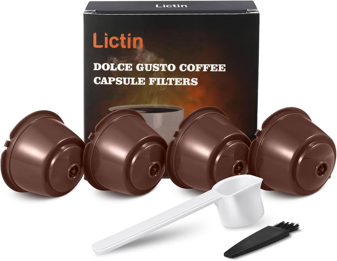 Багаторазовий капсульний кавовий фільтр Lictin, сумісний з Dolce Gusto Nescafe Machines, 4 шт.