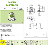 Лампотримач Stucchi 249/TD G13 стояковий під саморіз (Італія), фото 2