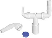 Водозлив подвійний для пральної та сушильної машини 32/40 мм з заглушкою McALPINE WMVT-3240PL