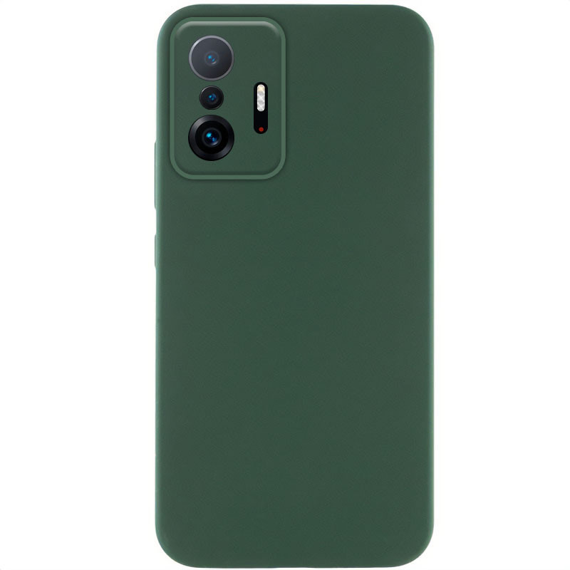 Чохол Silicone Cover Lakshmi Full Camera (AAA) для Xiaomi 11T / 11T Pro | Мікрофібра Зелений / Cyprus Green, фото 1