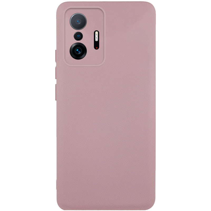 Чохол Silicone Cover Lakshmi Full Camera (AAA) для Xiaomi 11T / 11T Pro | Мікрофібра Рожевий / Pink Sand, фото 1