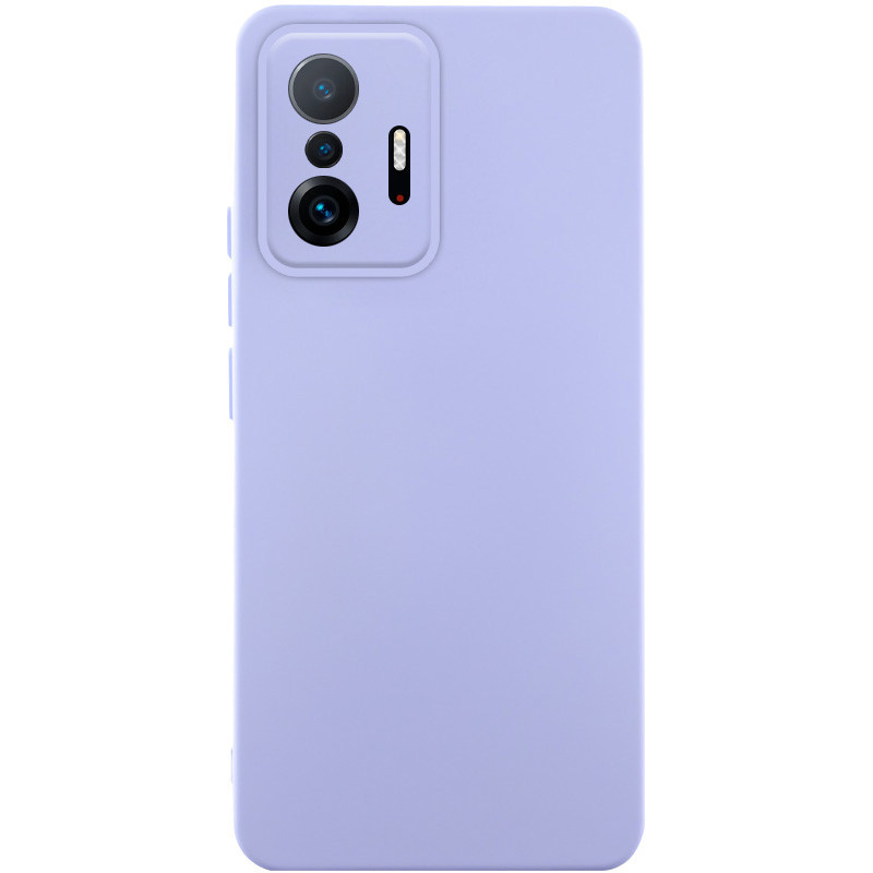 Чохол Silicone Cover Lakshmi Full Camera (AAA) для Xiaomi 11T / 11T Pro | Мікрофібра Бузковий / Dasheen, фото 1