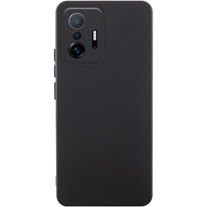 Чохол Silicone Cover Lakshmi Full Camera (AAA) для Xiaomi 11T / 11T Pro | Мікрофібра Чорний / Black, фото 1