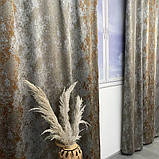 Готовий комплект жаккардових штор на тасьмі з підхватами 150х270 см Колір сіро-бронзовий, фото 8