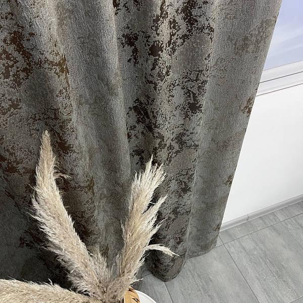 Готовий комплект жаккардових штор на тасьмі з підхватами 150х270 см Колір сіро-шоколадний, фото 1