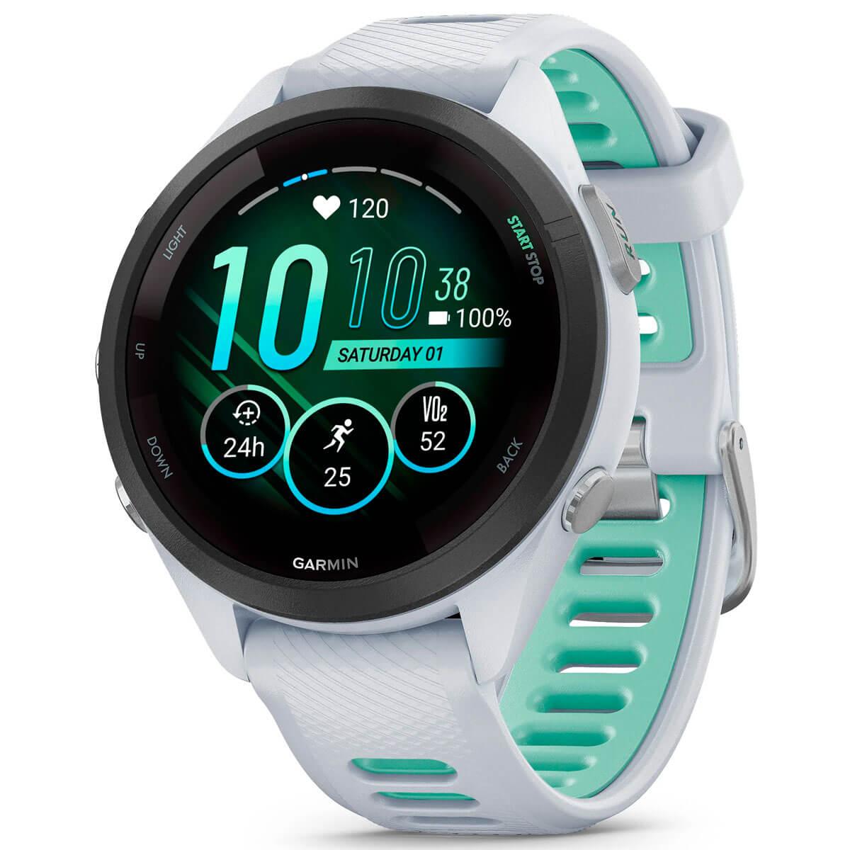 Смарт-годинник Garmin Forerunner 265S Black Bezel with Whitestone Case and Whitestone/Neo Tropic Silicone Band