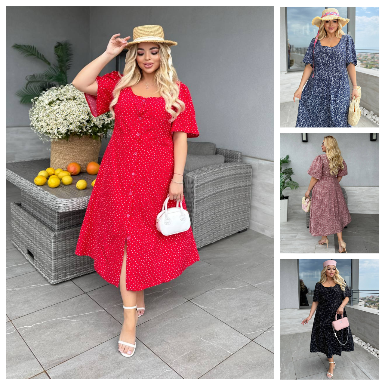 48-62 жіноче літнє плаття на ґудзиках. Із софту, фото 1