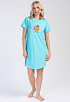 Бавовняна туніка нічна сорочка Vienetta бірюзова