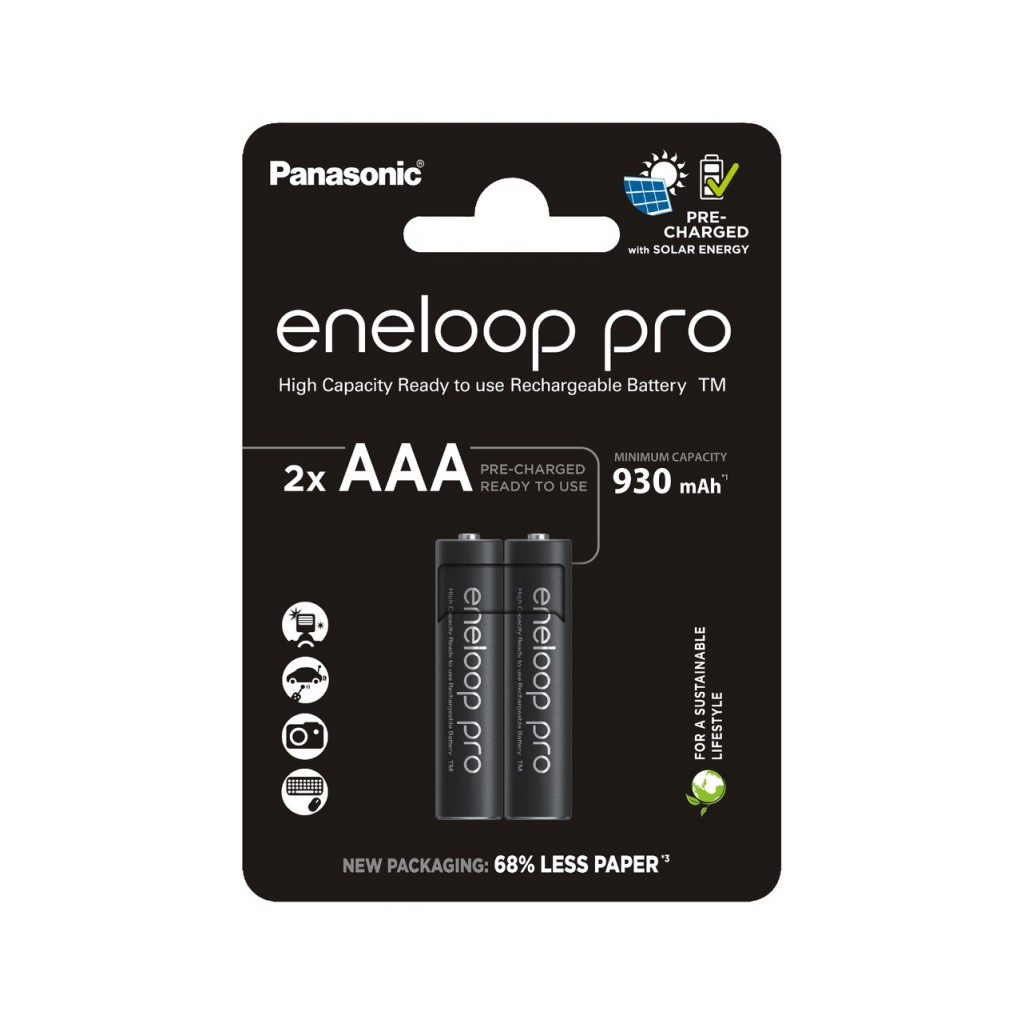 Акумулятор Panasonic AAA Eneloop 930mAh Pro NI-MH * 2 AAA/AAA Eneloop 930mAh Pro NI-MH * 2 (BK-4HCDE/2CP)