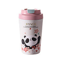 Термочашка з керамічною колбою 380 мл Рожевий Yiwu HP-14-12