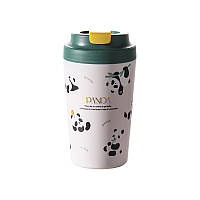 Термочашка з керамічною колбою 380 мл Зелений Yiwu HP-14-12