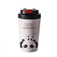 Термочашка з керамічною колбою 380 мл Чорний Yiwu HP-14-12